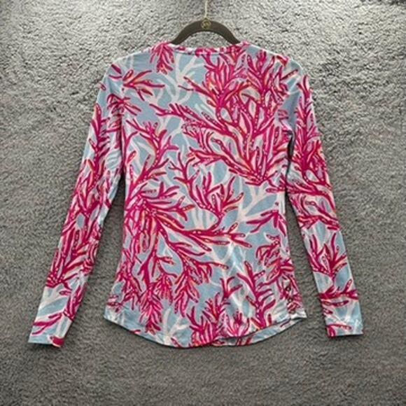 Lilly Pulitzer Women's XS Long Sleeve Pink‎ Coral 100% Pima Cotton Top Colorful - Picture 6 of 10